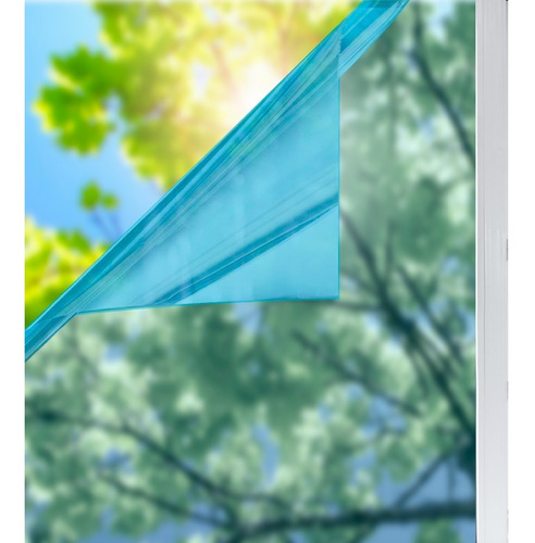 Imagen 3 de 5 de Papel Ahumado Espejo Azul 1m X 4.5m Solardiamond Hp
