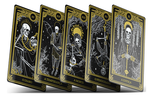 Baralho Tarot Marselha Negro 22 Cartas + Manual Quimbanda