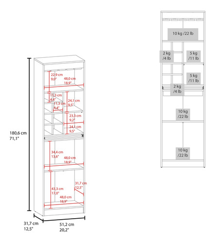 Bar Alto 8 Botelleros Repisa Extensible Fm-012a - Cafe Claro