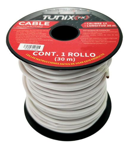 Rollo 30 Metros Cable Audio Calibre 12 Automotriz Colores