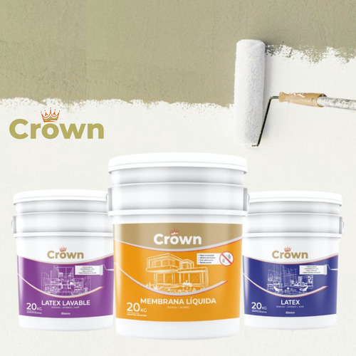 Membrana Liquida Impermeabilizante Techos 20kg Crown Colores