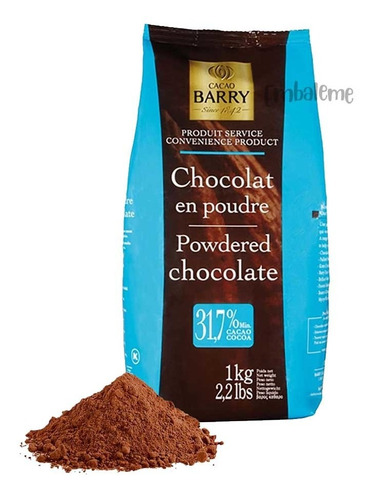Chocolate Em Pó 31,7% Cacau 1kg Cacao Barry Callebaut