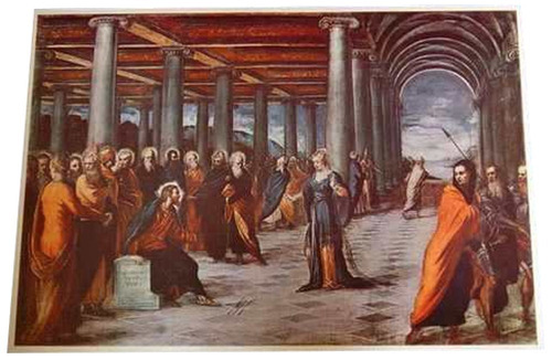 Gravura A Adultera Diante De Cristo J. Tintoretto P/quadro *