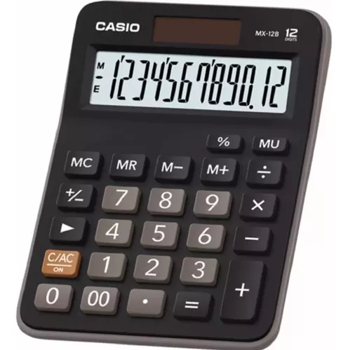 Calculadora casio negro (12 dígitos) –