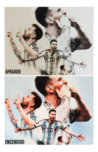 Imagen 3 de 3 de Cuadros Decorativos Con Luz Retroiluminados/ Messi