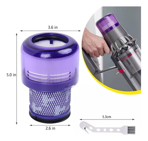 As Pacote Com 2 Filtros Laváveis Para Dyson V11 V15 Sv14