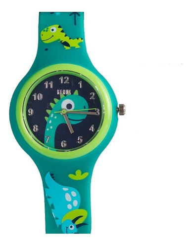 Reloj Niños Diseño Dinosaurios Kenox Color de la correa Verde Color del fondo Azul oscuro