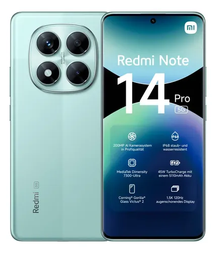 Xiaomi Redmi Note 14 Pro 5g 256gb/8gb Ram Dual Sim - Capa verde
