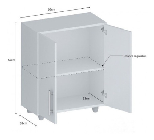 Imagen 5 de 6 de Alacena Modulo Doble Patas Para Colgar Guardado Organizador
