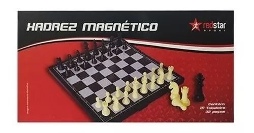 Jogo de Xadrez Magnético ELJ0214 24x24cm - Preto