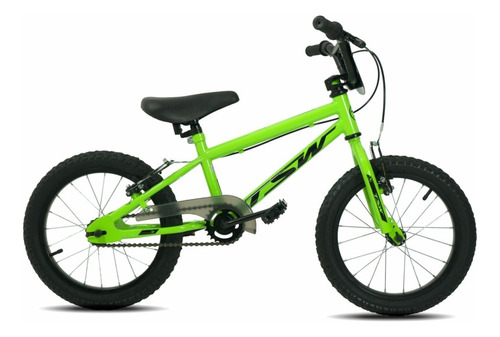 Bicicleta Tsw T-cross Aro 16 Freio V-brake Over Vd/pt Cor Verde Neon