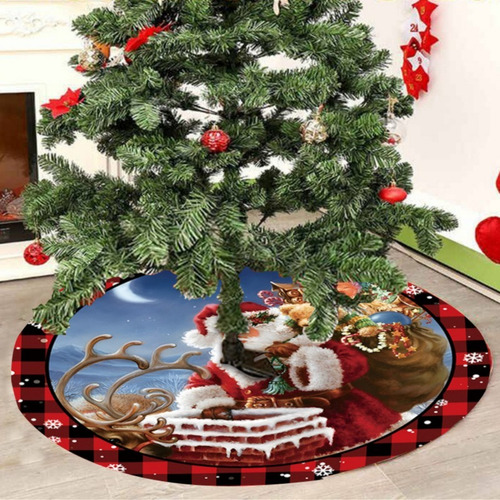 Pie Arbol De Navidad 90cm Tapete Navideño Falda De Árbol