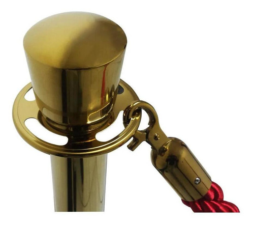 Pedestal Separador De Fila Dourado Com Cordão Vermelho