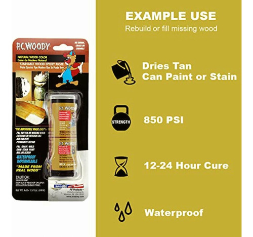 Pc Products Pc-woody Wood Repair Epoxy Paste, Two-part 12oz