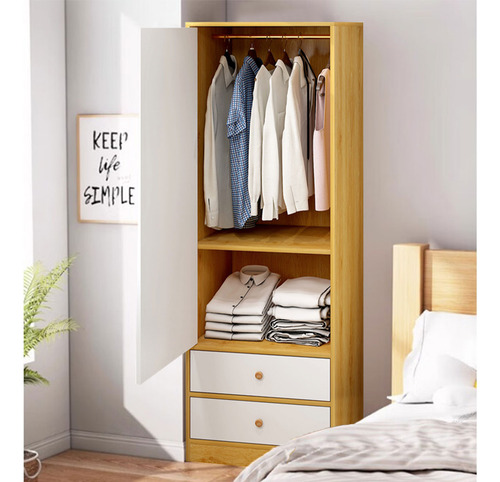 Ropero Madera Estilo Con Puerta Cajón Modernos Closets Naranja