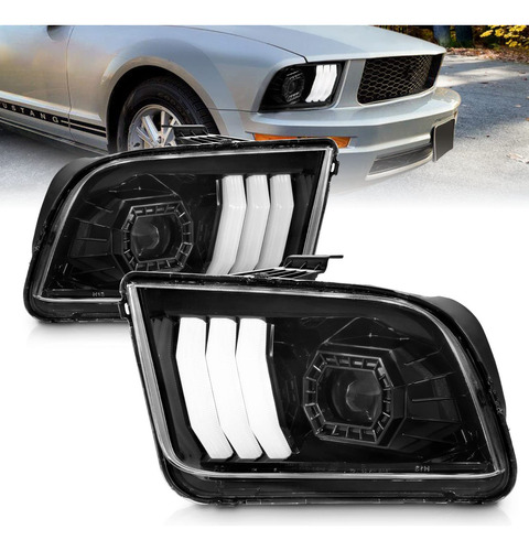 Amerilite Para Ford Mustang Proyector Cuadrado Tubo Led Faro