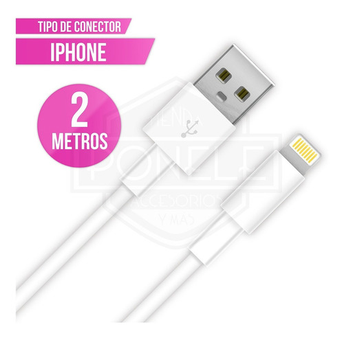 Cable Compatible Con iPhone - 2 Metros Soul - Apto Carga Rapida
