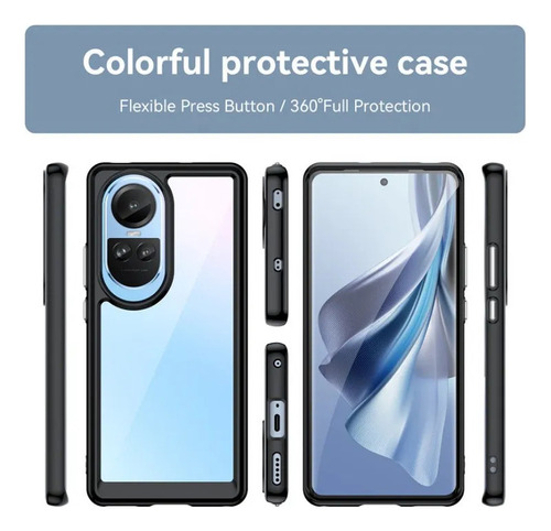 Funda For Reno 10 Pro Silicona Transparente Piel.-.