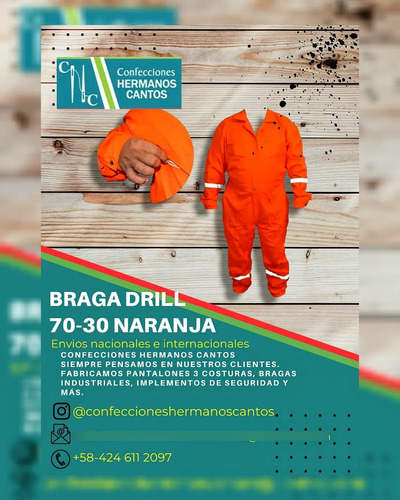 Bragas Industriales Color Naranja Nomex Normativa Pdvsa 
