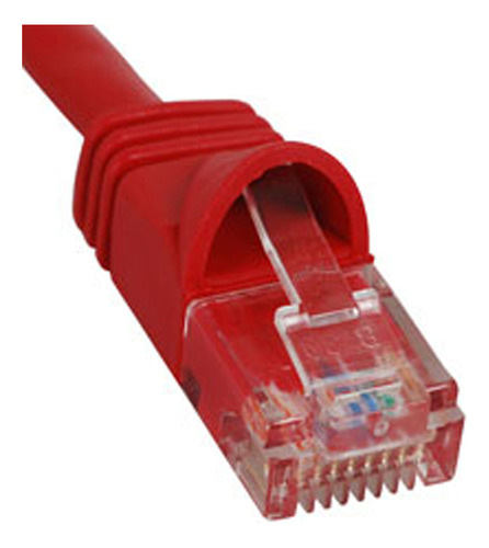 Cable de conexión, Cat 5e, funda moldeada, rojo de 1 pie