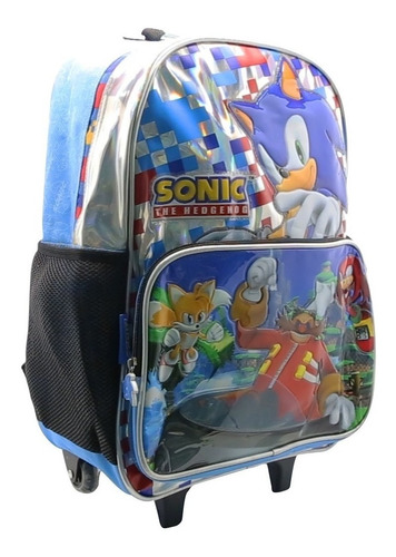 Mochila Sonic Escolar Con Carro Color Naranja Diseño de la tela Liso