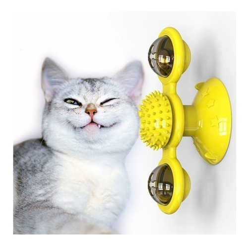 Juguete Antiestrés Cepillo Diente Pelo Gato Con Luz + Catnip