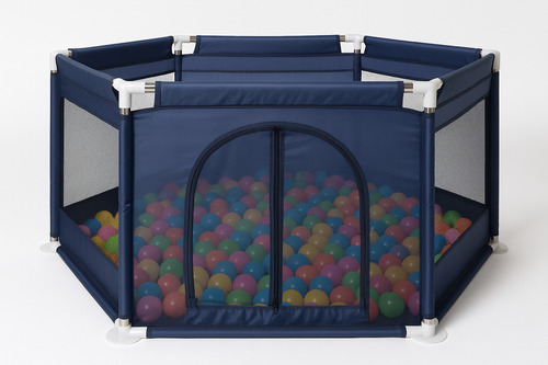 Corral Para Bebe Hexagonal C/pelotas Azul
