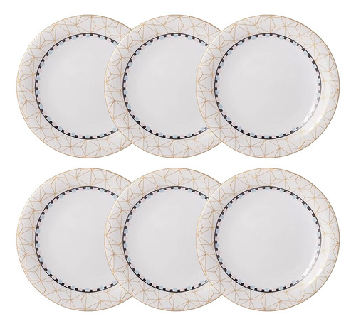 Jogo De Mesa Jantar Prato Sobremesa Pantanal Porcelana 6 Pc*