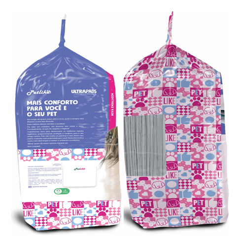 Tapete Higiênico Petlike Ultrapads Aroma Bebê 80x60cm 30 Uni