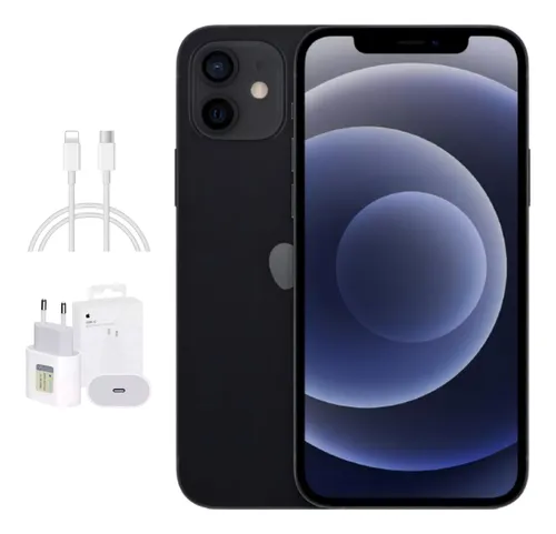 Apple iPhone 12 (128 Gb) Preto Novo + Acessórios