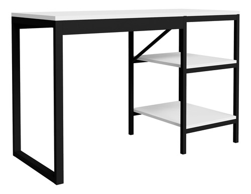 Mesa Escritório Slim C/ Estante Lateral Funcional