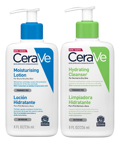 Imagen 1 de 1 de Pack Cerave Loción Limp. 236ml + Loción Hidra. Corp. 236ml