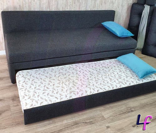 Divan Cama + Colchon Sillon 3 Cuerpos Premium + Cilindros