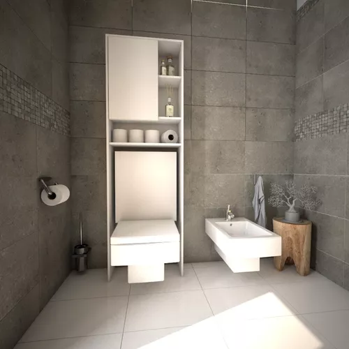 Mueble Sobre Inodoro Moderno Botiquin Organizador De Baño