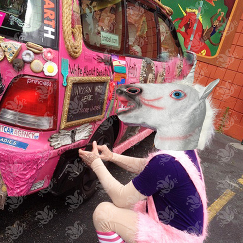 Mascara Unicorn Unicornio Magico Halloween Terror Miedo Blanco Unicornio
