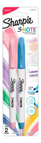 Sharpie S Note Resaltador Destacadores Colores Pasteles 2 U.
