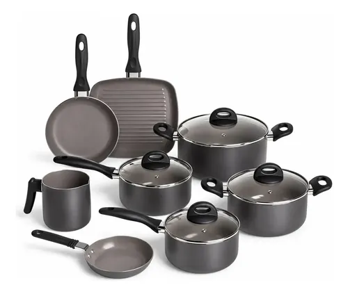 Jogo De Panelas Brinox Ceramic Life Smart Plus 8 Peças Preto