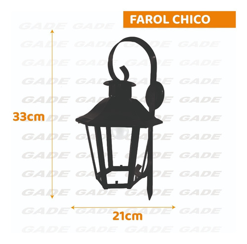 Imagen 5 de 7 de Farol Exerior De Pared Chico Apto Led Negro 6 Caras
