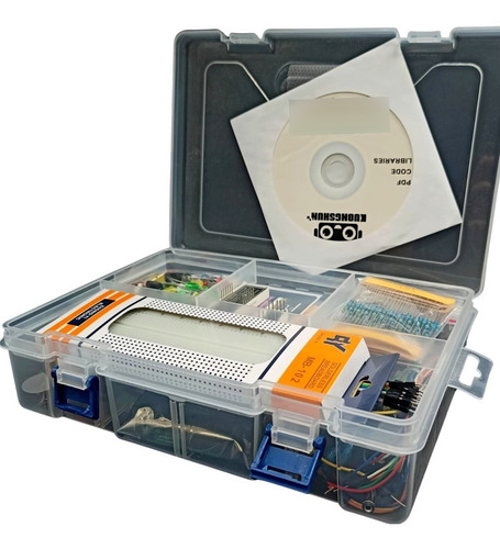 Kit Completo Para Iniciantes Arduino Uno R3 + Case Incluso