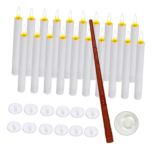 Velas Flotantes Led De 20 Piezas Con Temporizador Remoto De