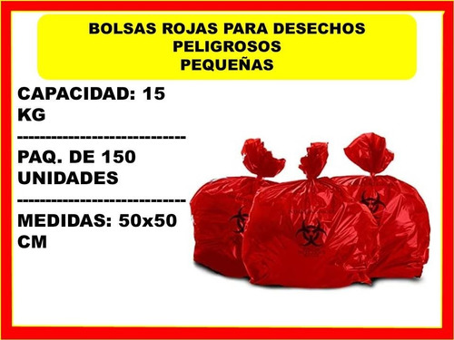 Bolsas Rojas Para Desechos Tóxicos Pequeñas