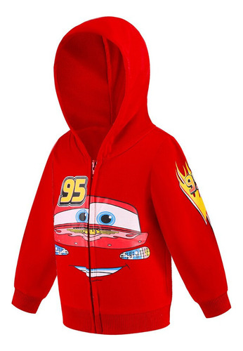 Sudadera Infantil Cars Con Capucha Y Cremallera De Lightning