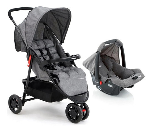 Carrinho E Bebê Conforto Voyage Delta Travel System 0 A 15kg Cor Cinza Cor Do Chassi Preto