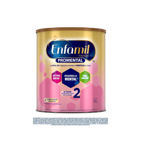 Imagen 2 de 2 de Leche de fórmula en polvo Mead Johnson Enfamil Premium 2 en lata de 800g - 6 a 12 meses