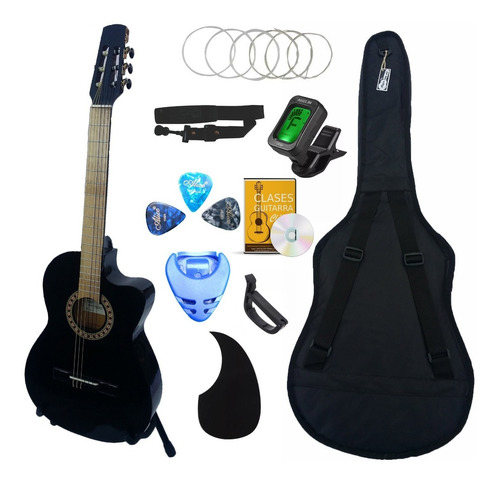Imagen 1 de 3 de Guitarra Acústica Curva Paquete Definitivo De Accesorios