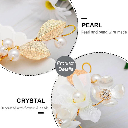 Diadema De Princesa De Flores Blancas Para La Primera