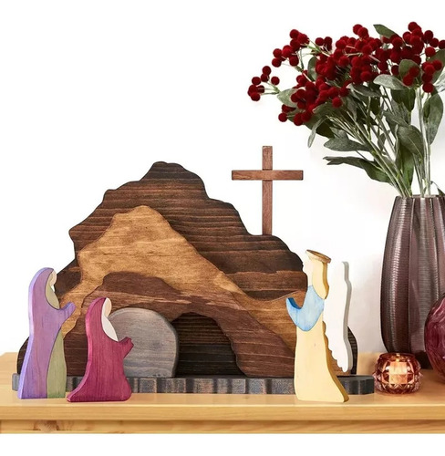 Set De Natividad De Madera Para Pascua: La Cena De Jesús Cri