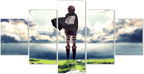 5 Cuadros Canvas Attack On Titan Anime Paisaje Artistico