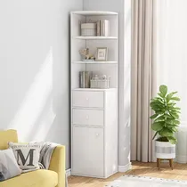 Comprar Estante Libreros Esquinero Pequeño Madera Con Cajon Y Puerta