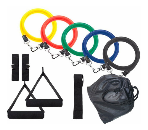 Set 5 Bandas Elásticas Fitness Funcional Yoga Gym Pilates Cf